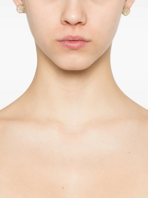 18kt yellow gold Venetian Medallons diamond and pearl earrings