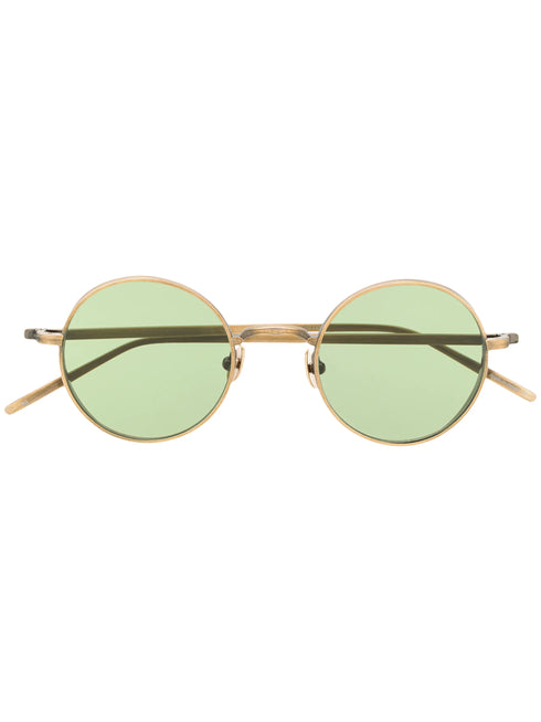 embossed round-frame tinted sunglasses