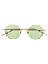 embossed round-frame tinted sunglasses