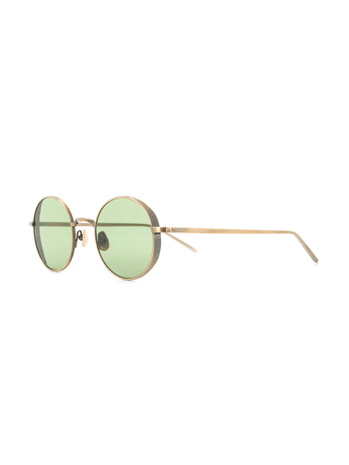 embossed round-frame tinted sunglasses