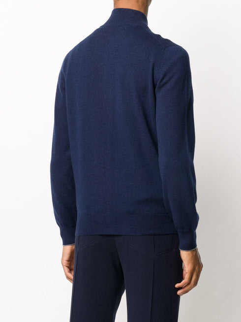 fine knit zipped front cardigan