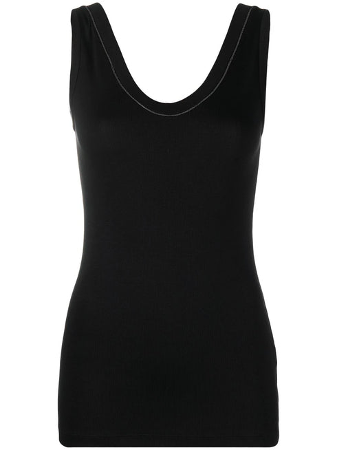 top sin mangas con cuello redondo