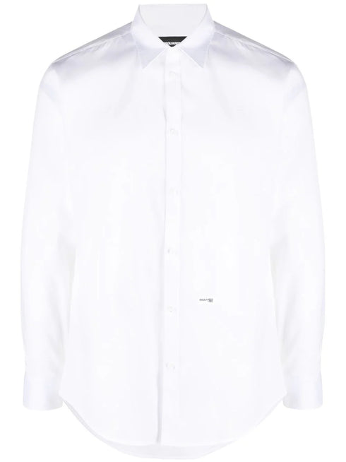 хлопковая рубашка с логотипом