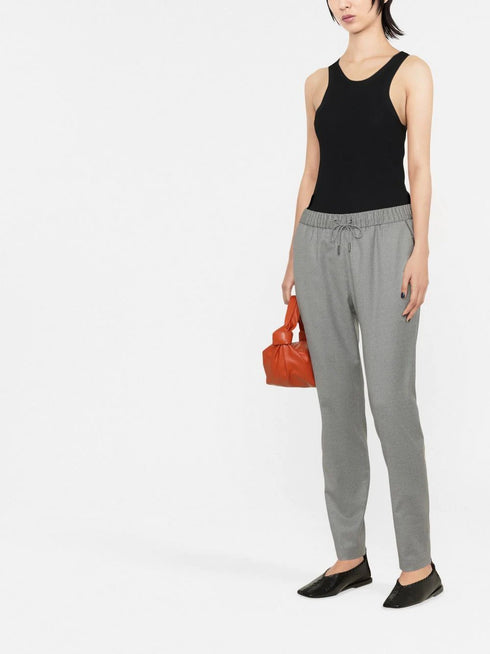 drawstring straight-leg trousers