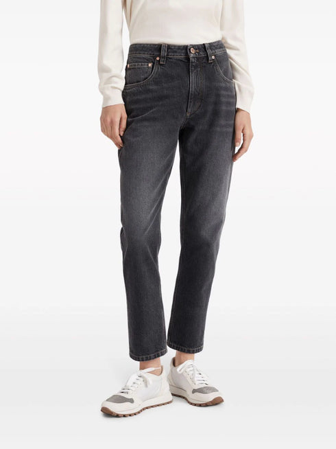 straight-leg cropped jeans