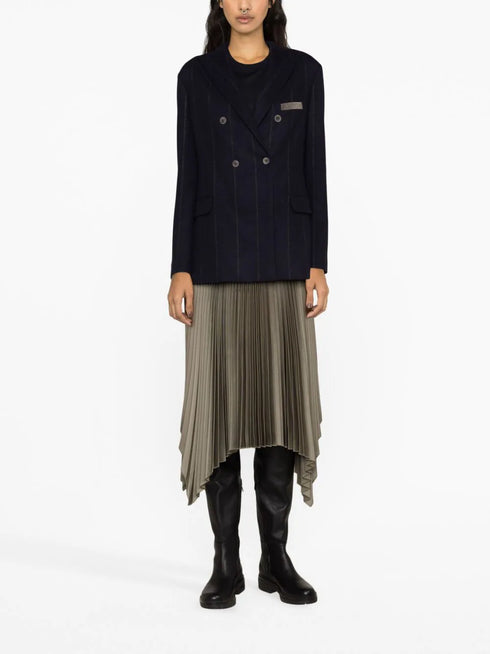 blazer cruzado con detalle de rayas