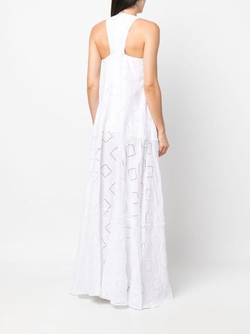 макси-платье с перфорированными деталями