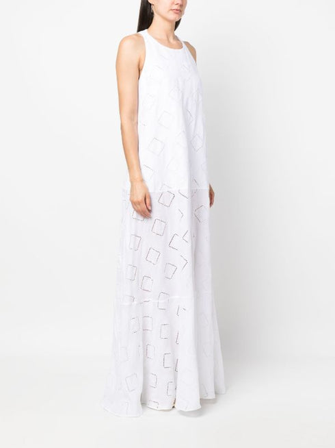 макси-платье с перфорированными деталями