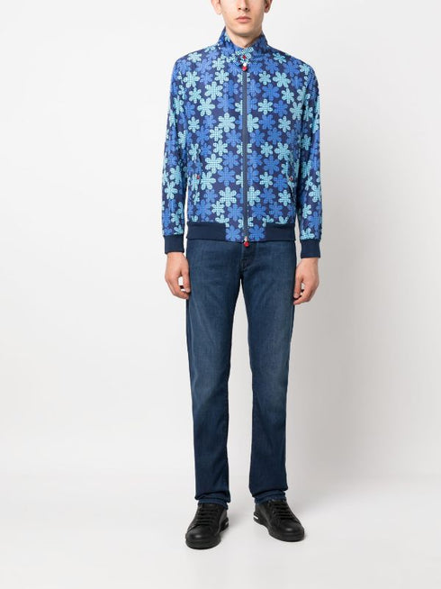 graphic-print bomber jacket