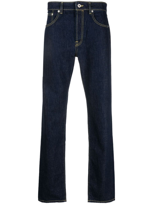 logo-patch straight-leg jeans