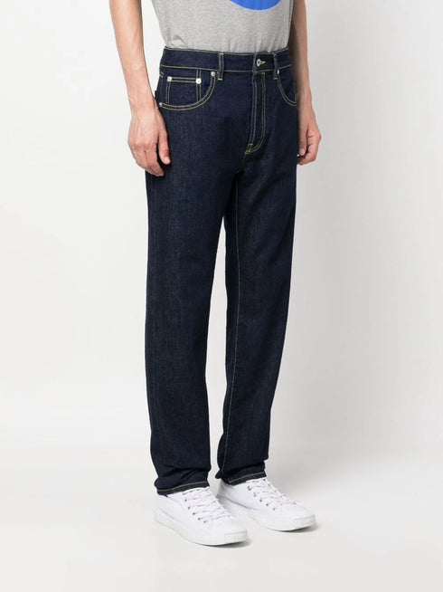 logo-patch straight-leg jeans