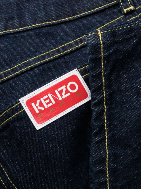 logo-patch straight-leg jeans