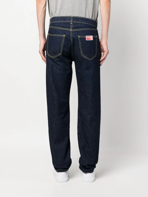 logo-patch straight-leg jeans
