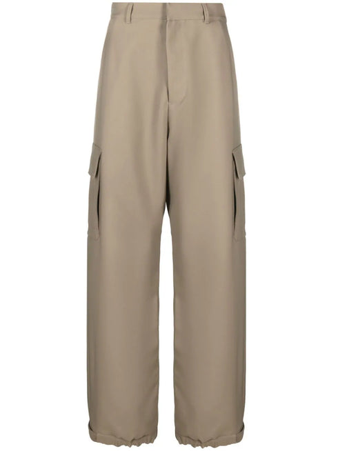 Pantalones cargo de pierna ancha Ow Emb Drill