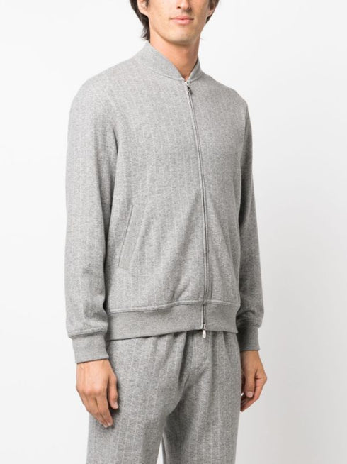 zip-up cashmere-blend cardigan