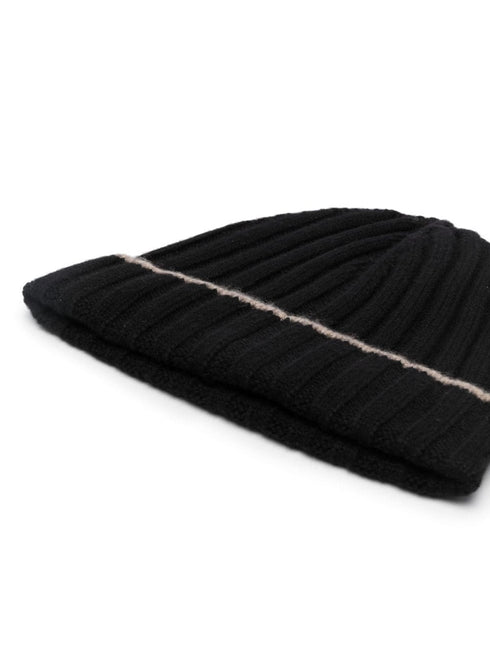 cashmere ribbed beanie