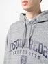 logo-print mélange-effect hoodie