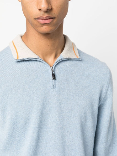 кашемировый джемпер Favonio с молнией в четверть