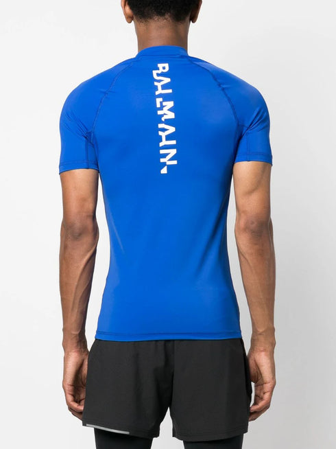 logo-print high-neck T-shirt