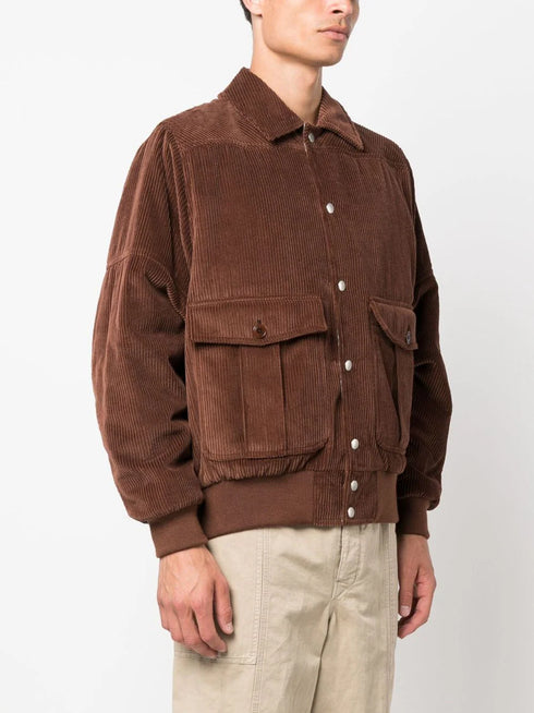 logo-patch corduroy jacket