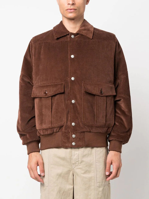 logo-patch corduroy jacket
