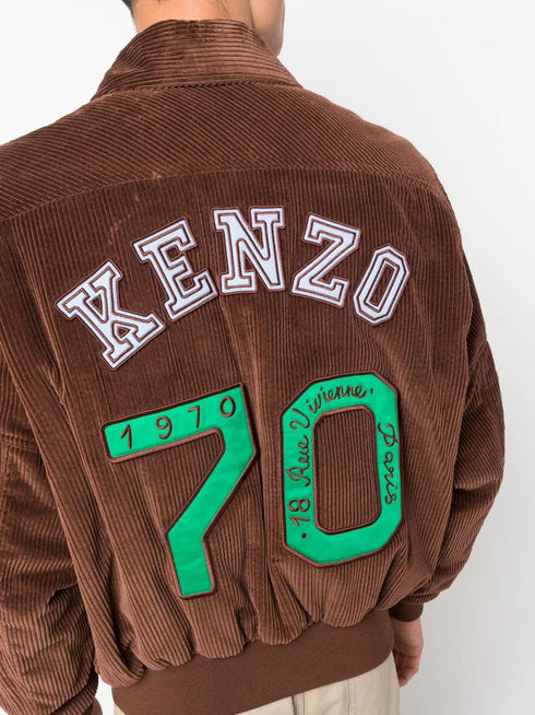 logo-patch corduroy jacket