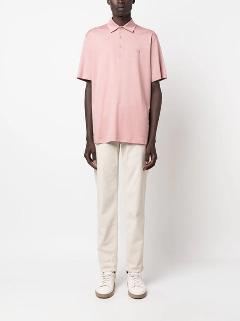 logo-embroidered cotton polo shirt