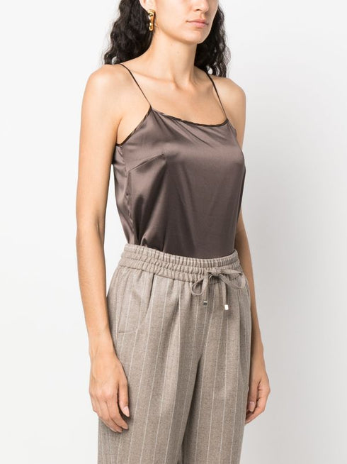 satin-weave tank top