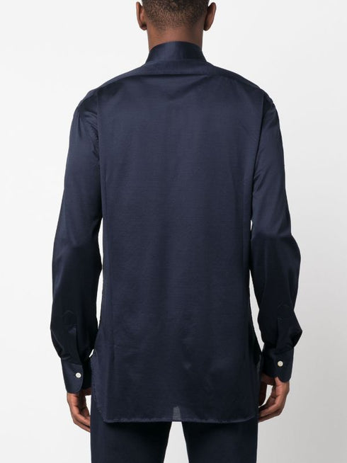 slim-cut cotton shirt