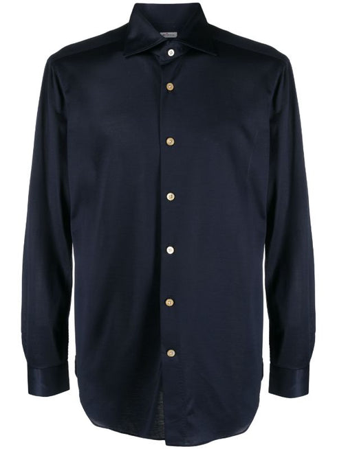 slim-cut cotton shirt