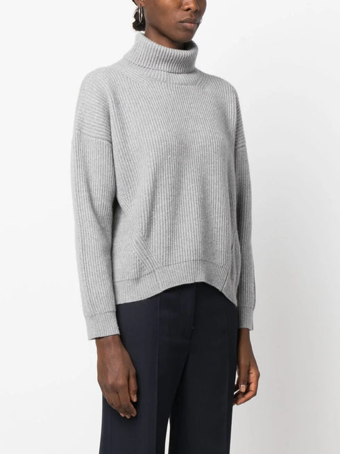 джемпер с высоким воротником из смеси шелка и шерсти