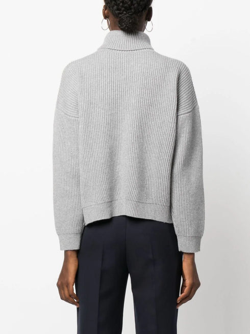 джемпер с высоким воротником из смеси шелка и шерсти