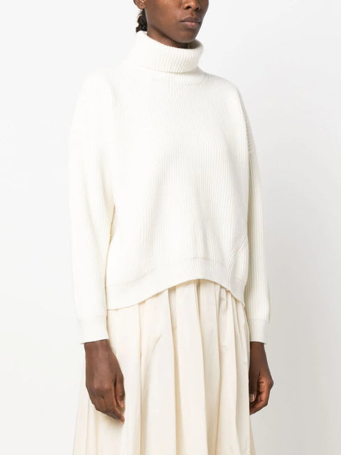 джемпер с водолазкой из смеси шелка и натуральной шерсти