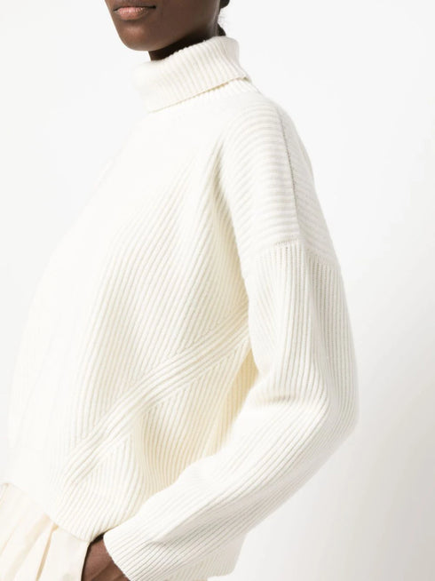 джемпер с водолазкой из смеси шелка и натуральной шерсти