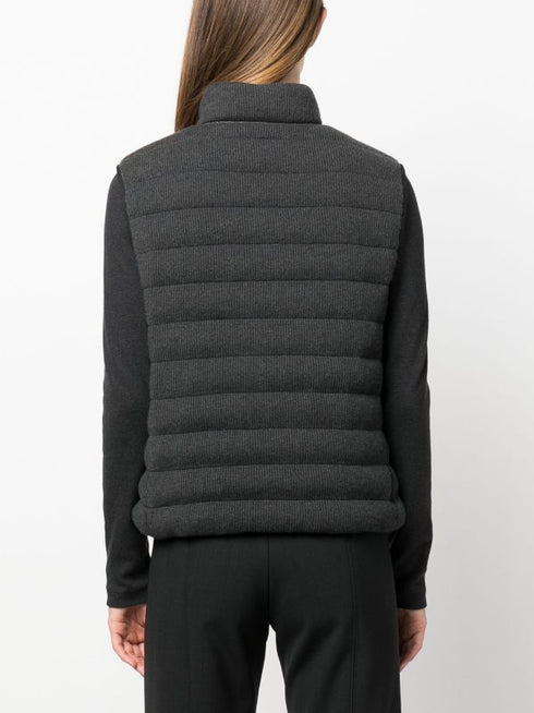 padded ribbed gilet