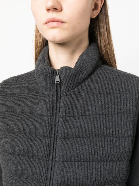 padded ribbed gilet