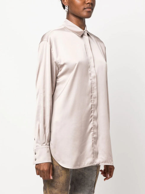 Batilda Boyfriend satin-finish shirt