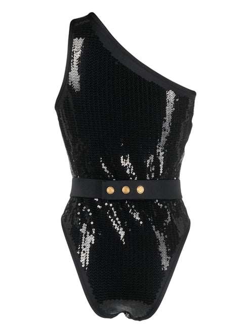 traje de baño de un solo hombro con lentejuelas