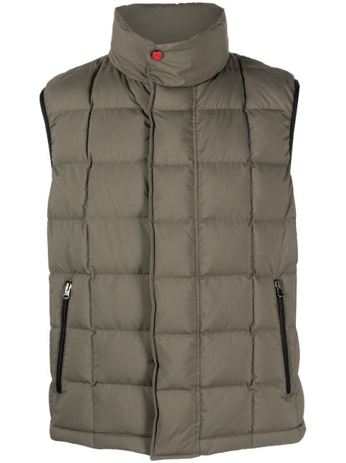 zip-up quilted down gilet