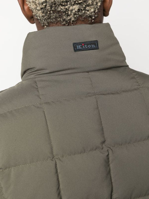 zip-up quilted down gilet