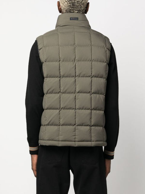 zip-up quilted down gilet