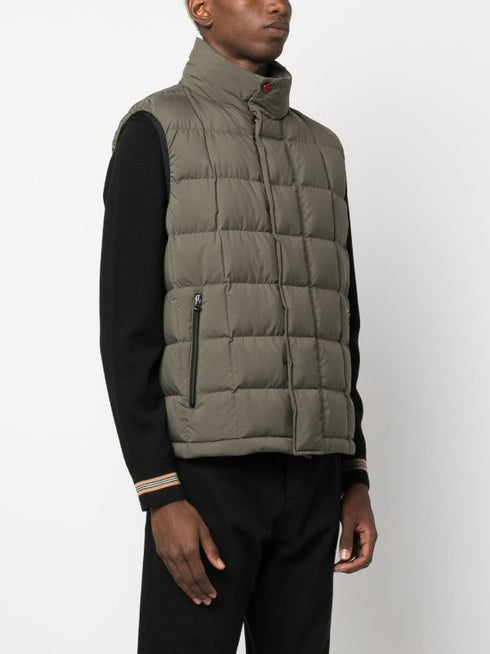 zip-up quilted down gilet