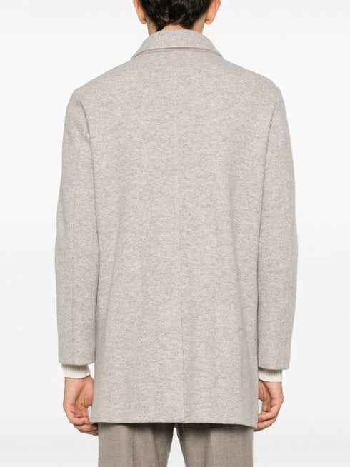 single-breasted virgin wool-blend coat