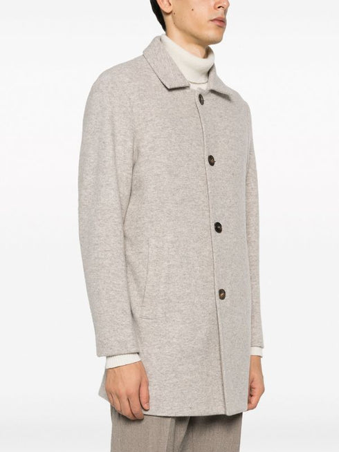 single-breasted virgin wool-blend coat