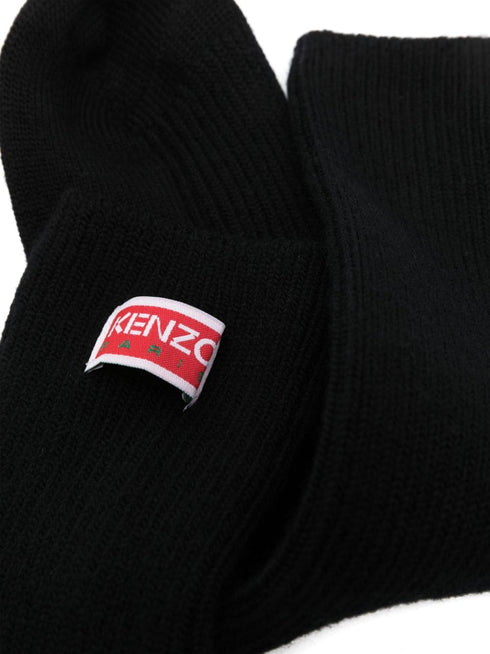 logo-patch ribbed-knit socks