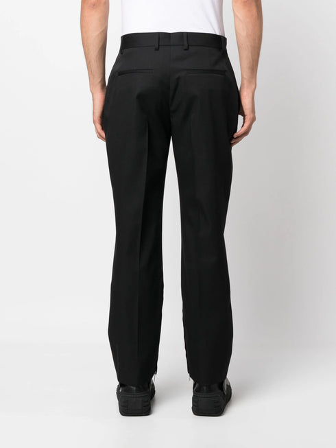 straight-leg wool trousers