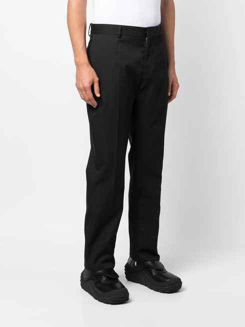straight-leg wool trousers