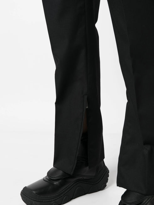 straight-leg wool trousers