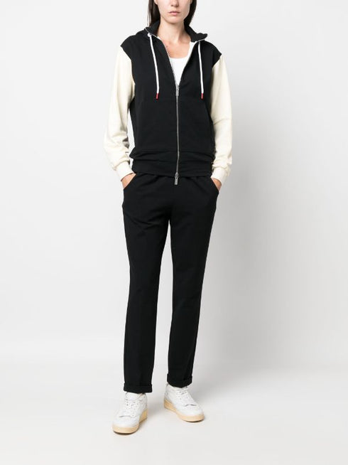 drawstring stretch-cotton hoodie