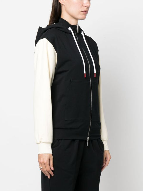 drawstring stretch-cotton hoodie